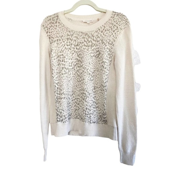 Rebecca Taylor Sweaters - Rebecca Taylor Tomcat Leopard Pullover Cream Sweater Size Medium